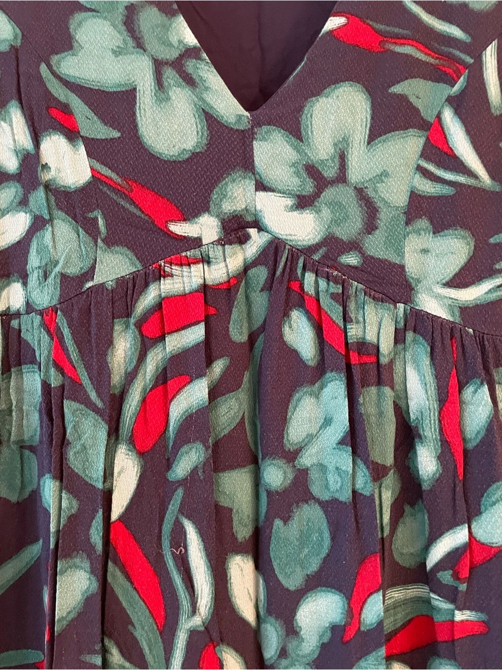 Westbound Teal, Navy & Red Floral High-Low Dress - Picture 2 of 5